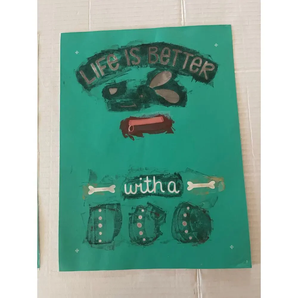 Life Is Better With A Dog Chalk Couture 12x18 Transfer